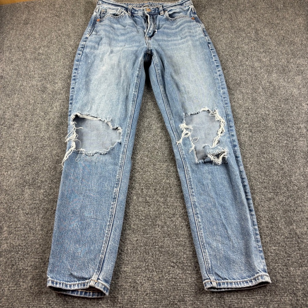 AMERICAN EAGLE Women’s Denim Strigid Mom Jean Distressed Jeans size: 2 - Picture 2 of 9
